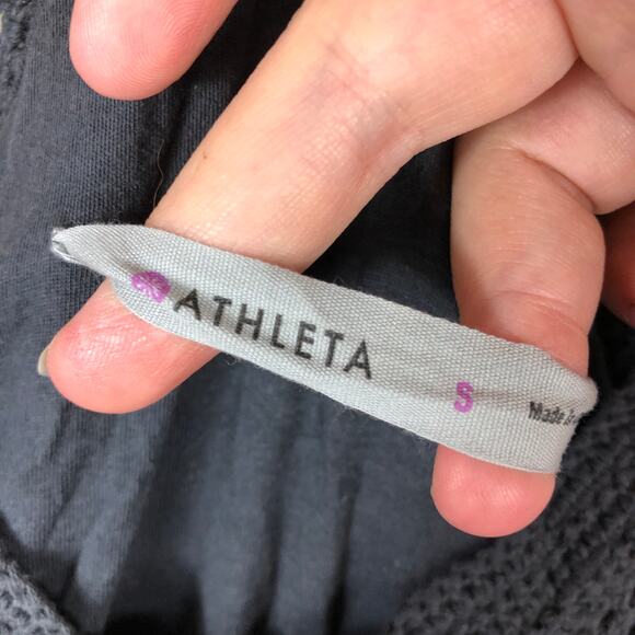 Athleta Asphalt Racerback Shiloh Crochet Knit Knee Length Casual Dress - Small - Picture 9 of 11